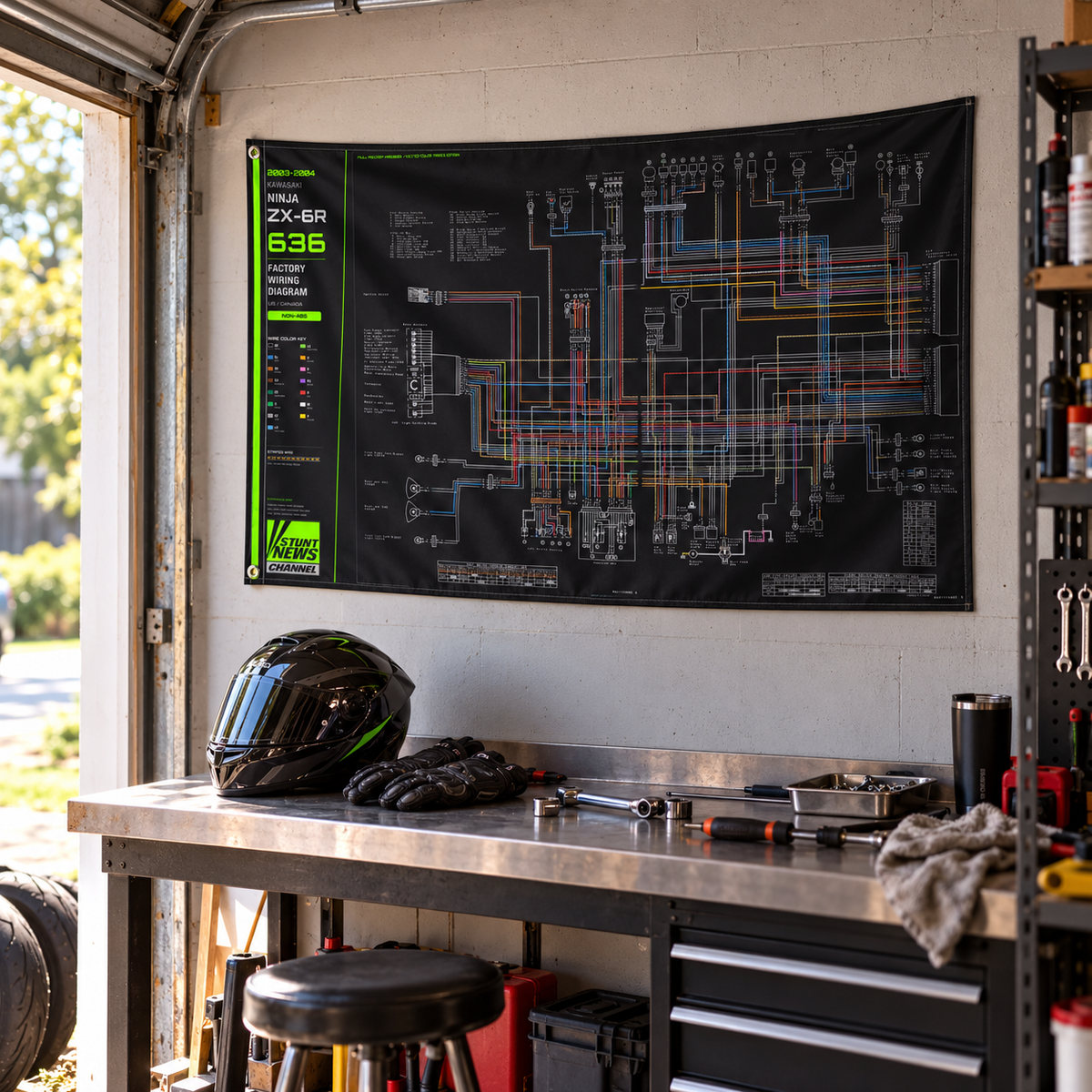 03–04 ZX-6R 636 Wiring Diagram Garage Flag