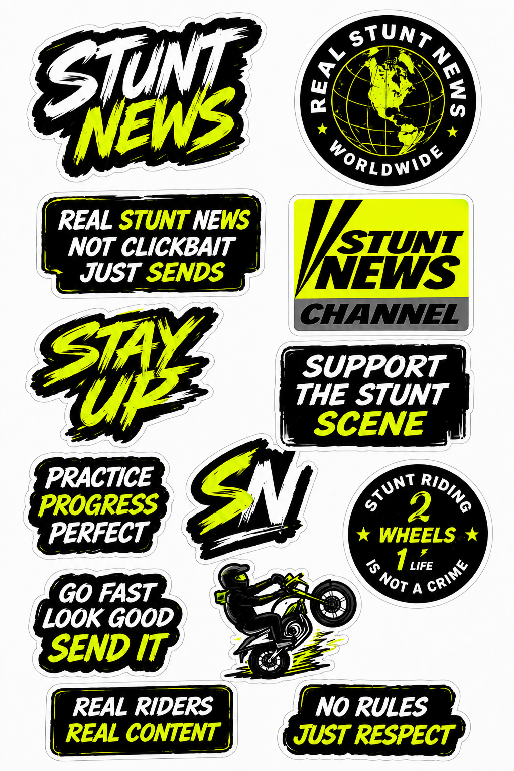 Real Stunt News Sticker Packs